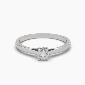 Round Solitaire Wedding Diamond Ring Made In 18 / 14 / 10 KT Gold Studded With Certified Lab Diamonds For The Wedding And Anniversary Gift