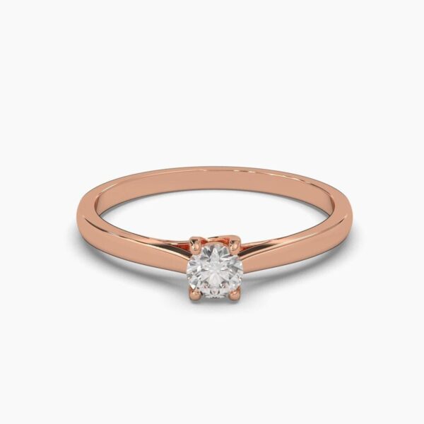 Round Solitaire Wedding Diamond Ring Made In 18 / 14 / 10 KT Gold Studded With Certified Lab Diamonds For The Wedding And Anniversary Gift