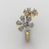 Beautiful Flower Round Diamond Ring Made In 18 / 14 / 10 KT Gold Studded With Certified Lab Diamonds For The Birthday And Anniversary Gift