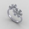 Beautiful Flower Round Diamond Ring Made In 18 / 14 / 10 KT Gold Studded With Certified Lab Diamonds For The Birthday And Anniversary Gift
