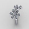 Beautiful Flower Round Diamond Ring Made In 18 / 14 / 10 KT Gold Studded With Certified Lab Diamonds For The Birthday And Anniversary Gift