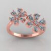 Beautiful Flower Round Diamond Ring Made In 18 / 14 / 10 KT Gold Studded With Certified Lab Diamonds For The Birthday And Anniversary Gift