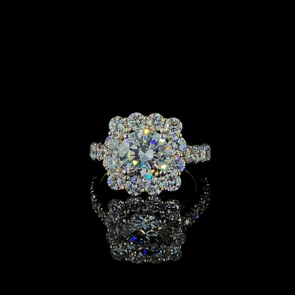 Solitaire Round Diamond Ring Made In 18/14/10 KT Gold Embellished With Certified Lab Diamonds For The Wedding And Anniversary Gift For Her