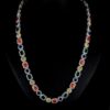 Multi Color Stone Diamond Necklace Made In 925 Sterling Silver Embellished With Shinny Moissanite Diamond For Birthday And Anniversary Gift