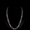 Multi Color Stone Diamond Necklace Made In 925 Sterling Silver Embellished With Shinny Moissanite Diamond For Birthday And Anniversary Gift