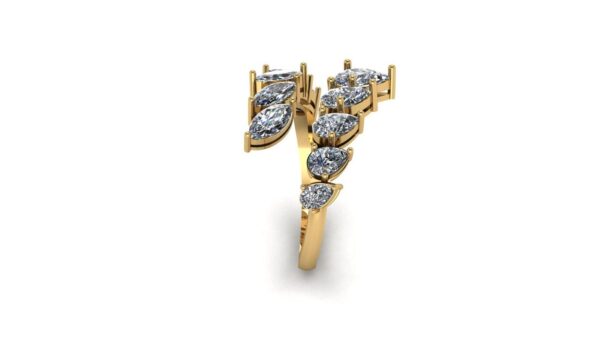 Pear And Marquise Diamond Ring Made In 18 / 14 / 10 KT Gold Embellished With Certified Lab Diamonds For The Wedding And Anniversary Gift