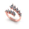 Pear And Marquise Diamond Ring Made In 18 / 14 / 10 KT Gold Embellished With Certified Lab Diamonds For The Wedding And Anniversary Gift