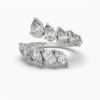 Pear And Marquise Diamond Ring Made In 18 / 14 / 10 KT Gold Embellished With Certified Lab Diamonds For The Wedding And Anniversary Gift