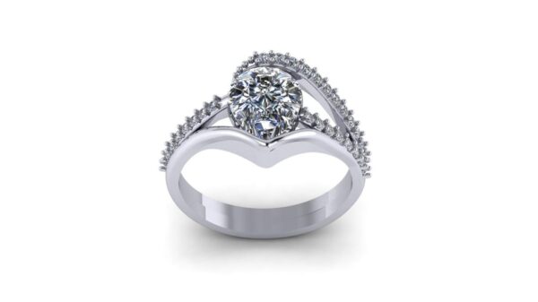 Pear Solitaire Unique Style Diamond Ring Made In 18/14/10 KT Gold Studded With Certified Lab Diamonds For The Wedding And Anniversary Gift