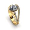 Pear Solitaire Unique Style Diamond Ring Made In 18/14/10 KT Gold Studded With Certified Lab Diamonds For The Wedding And Anniversary Gift