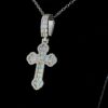Iced Out Cross Pendant Made In 18 / 14 / 10 KT Gold Embellished With Shinny Moissanite Diamonds For The Birthday And Religious Gift