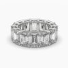 Beautiful Emerald Diamond Ring Made In 18 / 14 / 10 KT Gold Embellished With Certified Lab Diamonds For The Wedding And Anniversary Gift