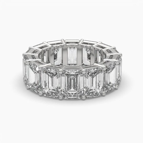 Beautiful Emerald Diamond Ring Made In 18 / 14 / 10 KT Gold Embellished With Certified Lab Diamonds For The Wedding And Anniversary Gift