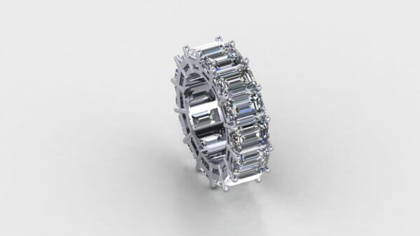Beautiful Emerald Diamond Ring Made In 18 / 14 / 10 KT Gold Embellished With Certified Lab Diamonds For The Wedding And Anniversary Gift