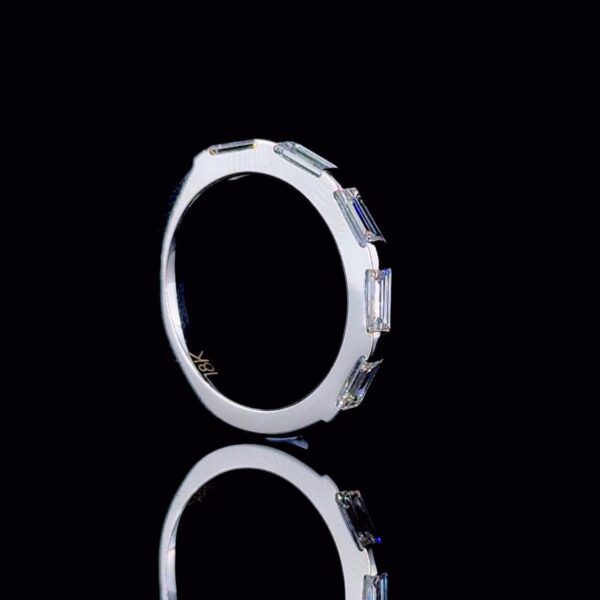 Luxury Baguette Diamond Wedding Band Made In 18/14/10 KT Gold Embellished With Certified Lab Diamonds For The Wedding And Anniversary Gift
