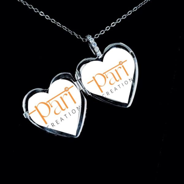 Personalized Photo Locket Heart Pendant Made In 18/14/10 KT Gold Embellished With Shinny Moissanite Diamond For The Loved Ones , Unisex Gift
