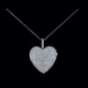 Personalized Photo Locket Heart Pendant Made In 18/14/10 KT Gold Embellished With Shinny Moissanite Diamond For The Loved Ones , Unisex Gift