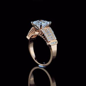 Luxury Princess Diamond Unisex Ring Made In 18/14/10 KT Gold Embellished With Certified Lab Diamonds For The Wedding And Anniversary Gift