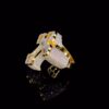 Iced Out Cross Ring Made In 18 / 14 / 10 KT Gold Embellished With Shinny Moissanite Diamonds For The Birthday And Religious Gift Unisex Ring