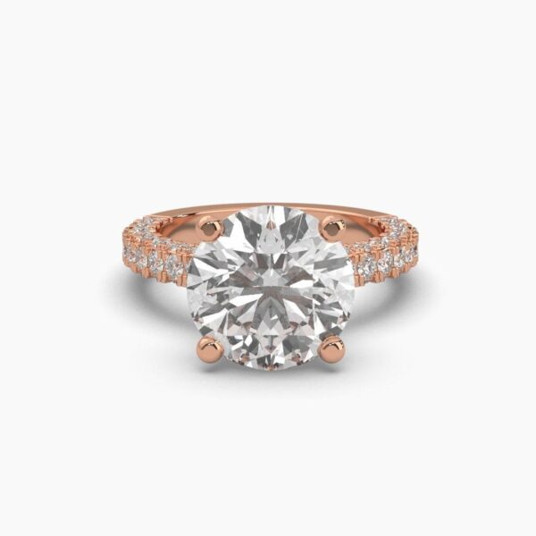 Glamorous Bridal Engagement Ring Made In 18 / 14 / 10 KT Gold Embellished With Certified Lab Diamonds For The Engagement And Wedding Gift