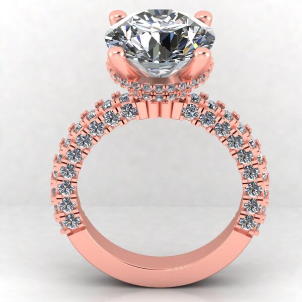Glamorous Bridal Engagement Ring Made In 18 / 14 / 10 KT Gold Embellished With Certified Lab Diamonds For The Engagement And Wedding Gift