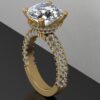 Glamorous Bridal Engagement Ring Made In 18 / 14 / 10 KT Gold Embellished With Certified Lab Diamonds For The Engagement And Wedding Gift