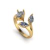 Beautiful Emerald And Marquise Diamond Ring Made In 18/14/10 KT Gold Studded With Certified Lab Diamond For The Wedding And Anniversary Gift