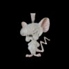 3D Cartoon Shaped Pendant Made in 925 Sterling Silver Studded with VVS Colorless Moissainite Stone, Designer Trendy Pendant Carton Jewelry