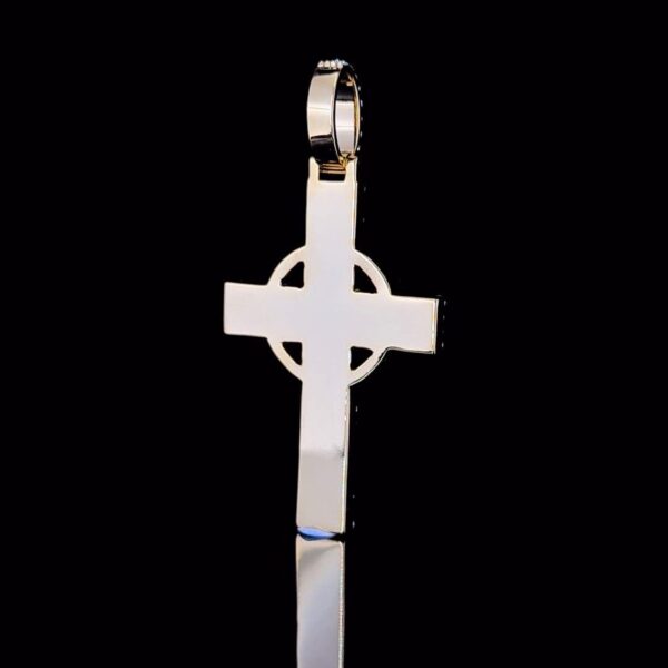 Iced Out Beautiful Cross Pendant Made In 18 / 14 / 10 KT Gold Embellished With Shinny Moissanite Diamond For The Birthday And Religious Gift