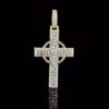 Iced Out Beautiful Cross Pendant Made In 18 / 14 / 10 KT Gold Embellished With Shinny Moissanite Diamond For The Birthday And Religious Gift