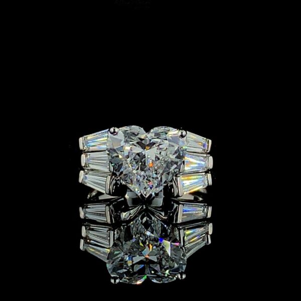 Heart Shaped Diamond Engagement Ring Combo Made In 18/14/10 KT Gold Studded With Certified Lab Diamonds For The Wedding And Anniversary Gift