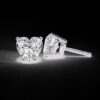 Heart-Shaped Diamond Stud Earrings Made In 18 / 14 / 10 KT Gold Embellished With Certified Lab Diamond For The Birthday And Anniversary Gift