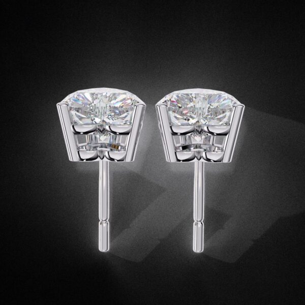 Heart-Shaped Diamond Stud Earrings Made In 18 / 14 / 10 KT Gold Embellished With Certified Lab Diamond For The Birthday And Anniversary Gift
