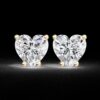 Heart-Shaped Diamond Stud Earrings Made In 18 / 14 / 10 KT Gold Embellished With Certified Lab Diamond For The Birthday And Anniversary Gift