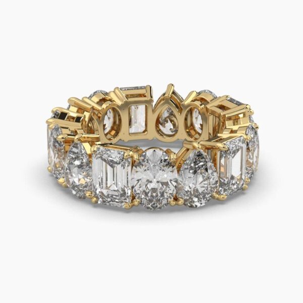 Beautiful Multi Stone Diamonds Ring Made In 18 / 14 / 10 KT Gold Studded With Certified Lab Diamonds For The Wedding And Anniversary Gift