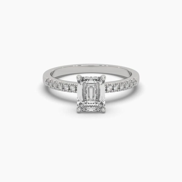 Beautiful Solitaire Emerald Ring Made In 1 8/14/10 KT Gold Embellished With Shinny Moissanite Diamonds For The Wedding And Anniversary Gift