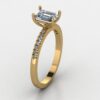 Beautiful Solitaire Emerald Ring Made In 1 8/14/10 KT Gold Embellished With Shinny Moissanite Diamonds For The Wedding And Anniversary Gift