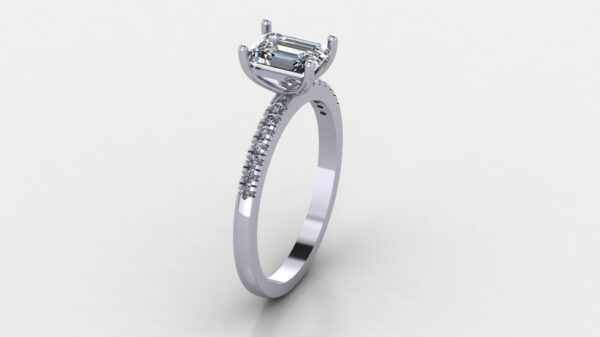 Beautiful Solitaire Emerald Ring Made In 1 8/14/10 KT Gold Embellished With Shinny Moissanite Diamonds For The Wedding And Anniversary Gift