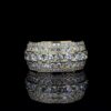 Royal Ice Luxury Multi Row Diamond Ring Made In 18/14/10 KT Gold Studded With Shinny Moissanite Diamonds For The Birthday Gift Unisex Ring