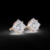 Elegant 1 Ct Princess-Cut Diamond Stud Earrings Made In 18/14/10 KT Gold Studded With Certified Lab Diamonds For The Anniversary Gift