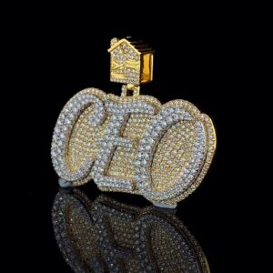Iced Out Any Name Pendant Made In 18 / 14 / 10 KT Gold Embellished With Shinny Moissanite Diamonds For The Birthday Gift Unisex Gift