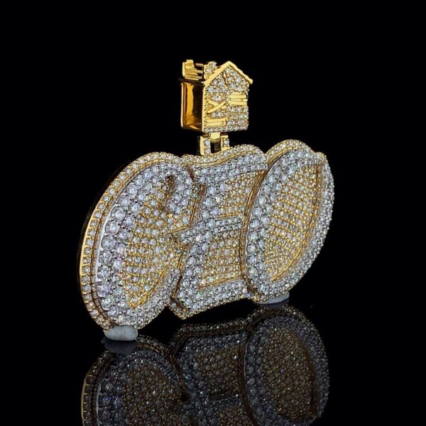 Iced Out Any Name Pendant Made In 18 / 14 / 10 KT Gold Embellished With Shinny Moissanite Diamonds For The Birthday Gift Unisex Gift