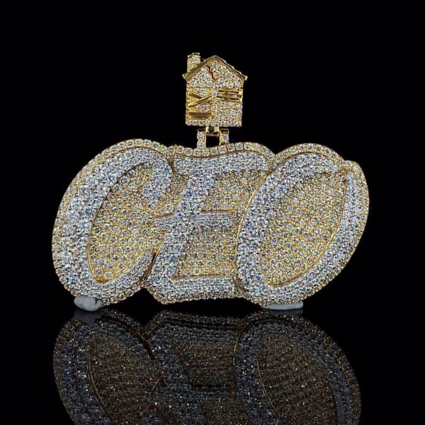 Iced Out Any Name Pendant Made In 18 / 14 / 10 KT Gold Embellished With Shinny Moissanite Diamonds For The Birthday Gift Unisex Gift
