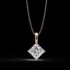 Elegant Sparkle 2 Ct Princess Diamond Pendant Made In 18/14/10 KT Gold Studded With Certified Lab Diamonds For The Anniversary Gift