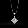 Elegant Sparkle 2 Ct Princess Diamond Pendant Made In 18/14/10 KT Gold Studded With Certified Lab Diamonds For The Anniversary Gift