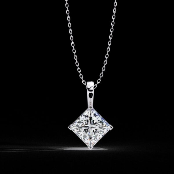 Elegant Sparkle 2 Ct Princess Diamond Pendant Made In 18/14/10 KT Gold Studded With Certified Lab Diamonds For The Anniversary Gift