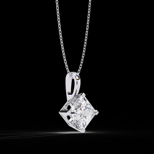 Elegant Sparkle 2 Ct Princess Diamond Pendant Made In 18/14/10 KT Gold Studded With Certified Lab Diamonds For The Anniversary Gift