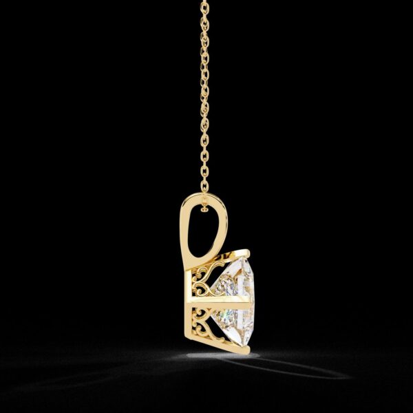 Elegant Sparkle 2 Ct Princess Diamond Pendant Made In 18/14/10 KT Gold Studded With Certified Lab Diamonds For The Anniversary Gift