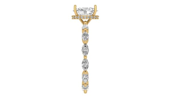 Beautiful Oval & Marquise Diamond Ring Made In 18/14/10 KT Gold Embellished With Certified Lab Diamonds For The Wedding And Anniversary Gift