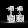 Brilliant 3 CT Round Diamond Drop Earrings Made In 18/14/10 KT Gold Studded With Certified Lab Diamonds For The Wedding And Anniversary Gift